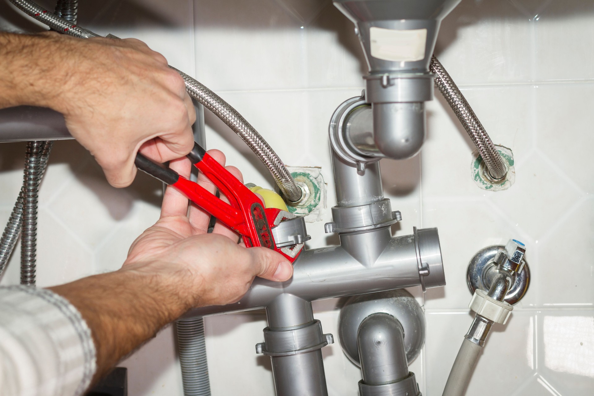 Plumber at work